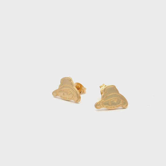 Licensed To Charm Paddington™ Gold Vermeil Stud Earrings video – handmade jewellery in motion