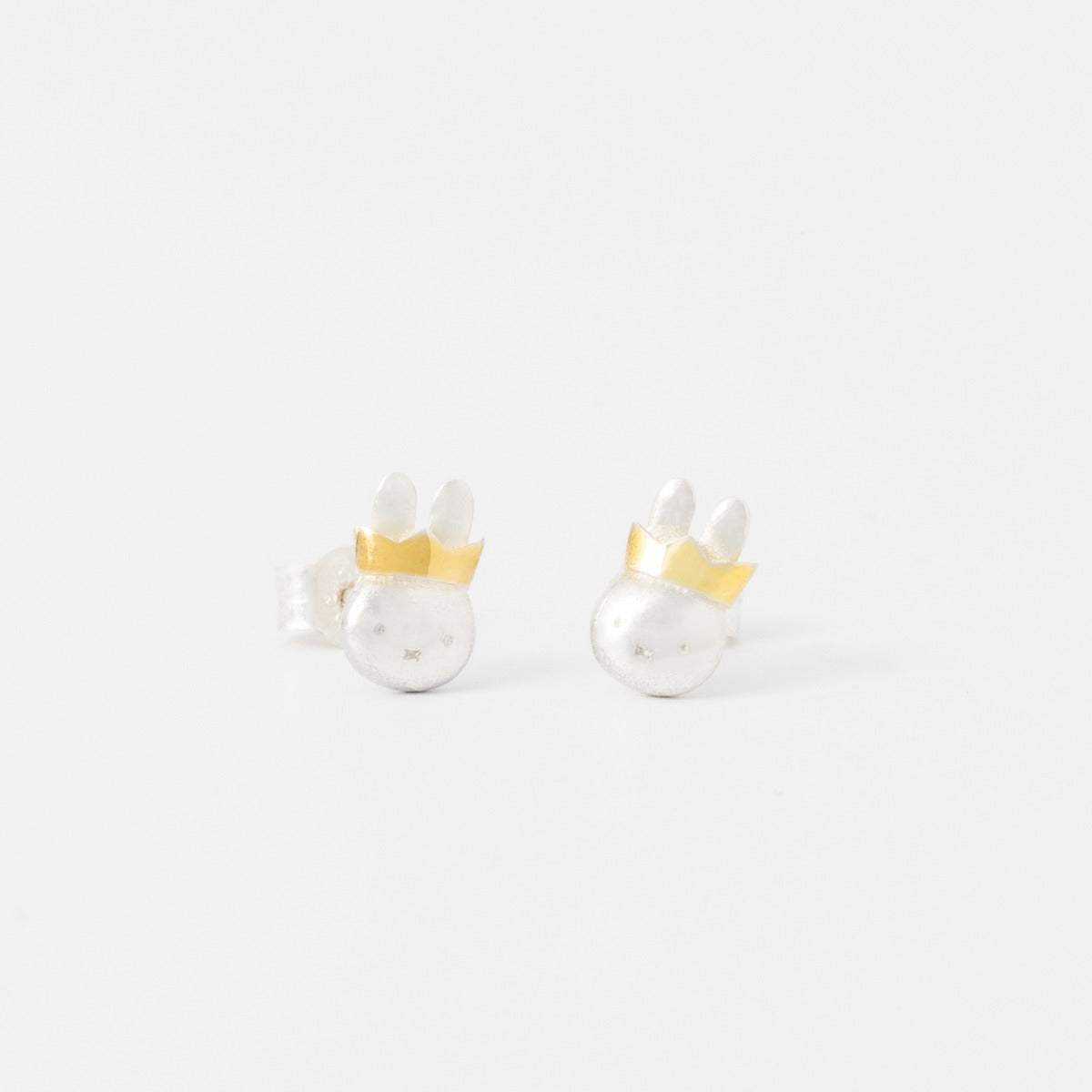 Queen Miffy Stud Earrings Sterling Silver and 18ct Gold Vermeil