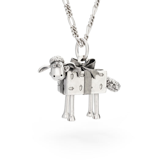 Shaun The Sheep Christmas Present Necklace