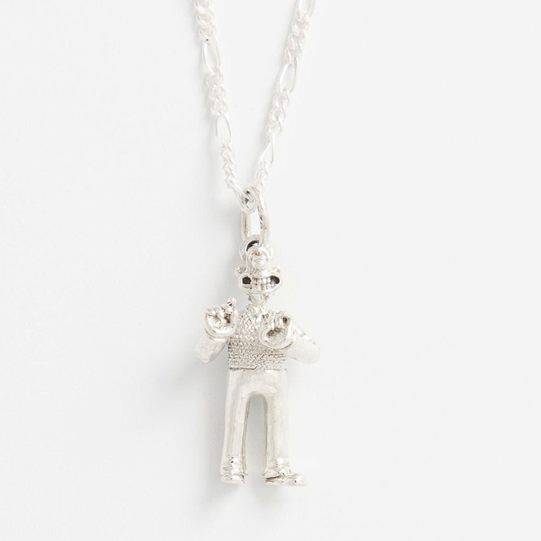 Standing Wallace Necklace in sterling silver, officially licensed Wallace & Gromit jewellery by Licensed To Charm