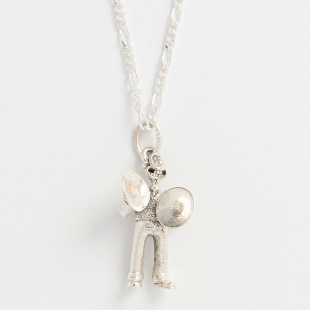 Wallace Musical Charm Necklace holding instruments in sterling silver  